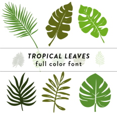 Tropical Leaves Full Color Font