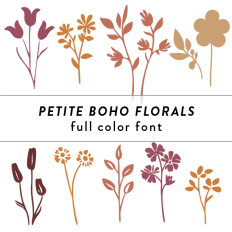 Boho Florals Full Color Font