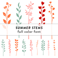 Summer Stems Full Color Font