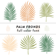 Palm Fronds Full Color Font