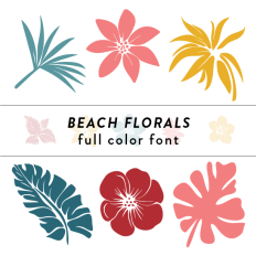 Beach Florals Full Color Font