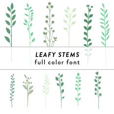 Leafy Stems Full Color Font