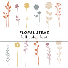 Floral Stems Full Color Font