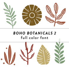 Boho Botanicals 2 Full Color Font