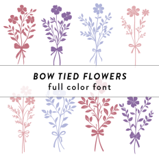 Bow Tied Flowers Full Color Font