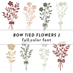 Bow Tied Flowers Full Color Font 2