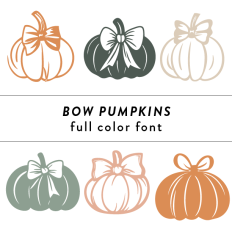 Bow Pumpkins Full Color Font