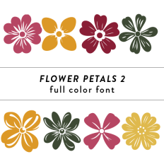 Flowers Petals 2 Full Color Font