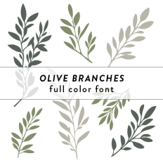 Olive Branches Full Color Font