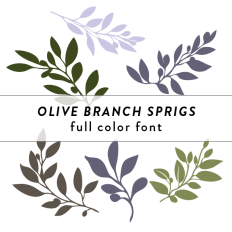 Olive Branch Sprigs Full Color Font