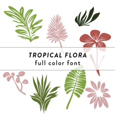 Tropical Flora Full Color Font