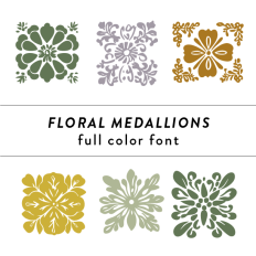 Floral Medallions Full Color Font