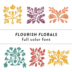 Flourish Florals Full Color Font