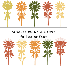 Sunflowers & Bows Full Color Font