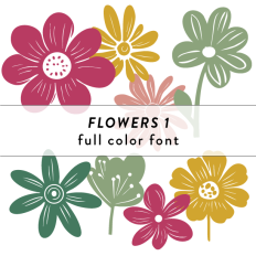 Flowers 1 Full Color Font
