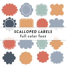Scalloped Labels Full Color Font
