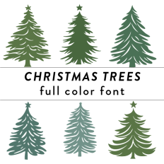 Christmas Trees Full Color Font