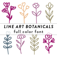 Line Art Botanicals Full Color Font