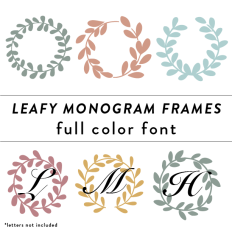 Leafy Monogram Frames Full Color Font