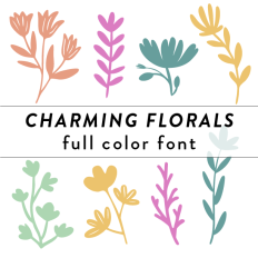 Charming Florals Full Color Font