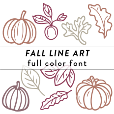 Fall Line Art Full Color Font 1