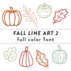 Fall Line Art Full Color Font 2