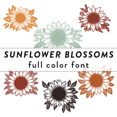Sunflower Blossoms Full Color Font