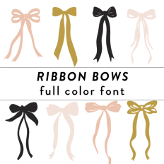 Ribbon Bows Full Color Font