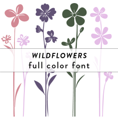 Wildflowers Full Color Font