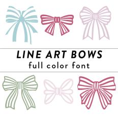 Line Art Bows Full Color Font