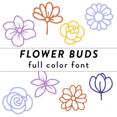 Flower Buds Full Color Font