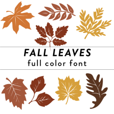 Fall Leaves Full Color Font