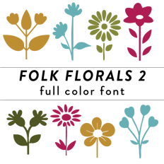 Folk Florals Full Color Font 2