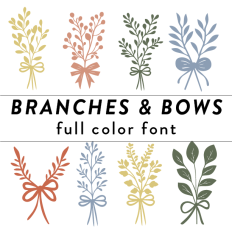 Branches & Bows Full Color Font