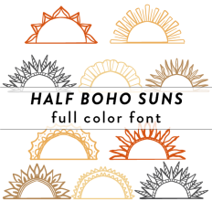Half Boho Suns Full Color Font