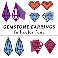Gemstone Earrings Full Color Font