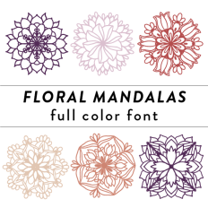 Floral Mandalas Full Color Font