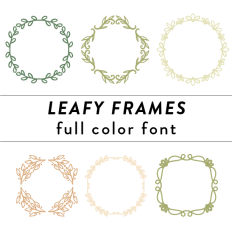 Leafy Frames Full Color Font