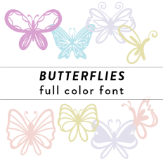 Butterflies Full Color Font