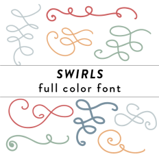 Swirls Full Color Font