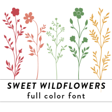 Sweet Wildflowers Full Color Font