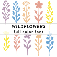Wildflowers Full Color Font