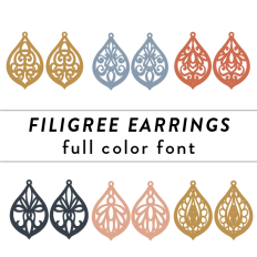Filigree Earrings Full Color Font