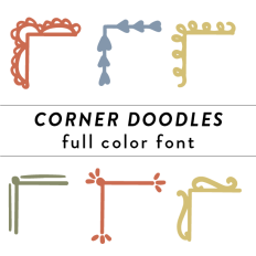 Corner Doodles Full Color Font