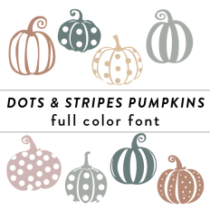 Dots and Stripes Pumpkins Full Color Font
