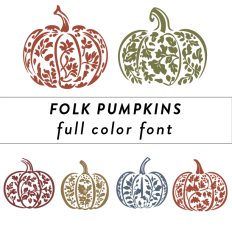 Folk Pumpkins Full Color Font