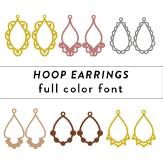 Hoop Earrings Full Color Font
