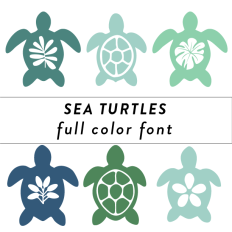 Sea Turtles Full Color Font
