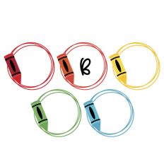 Crayon Monogram Frame Set 1