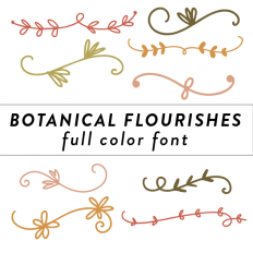 Botanical Flourishes Full Color Font